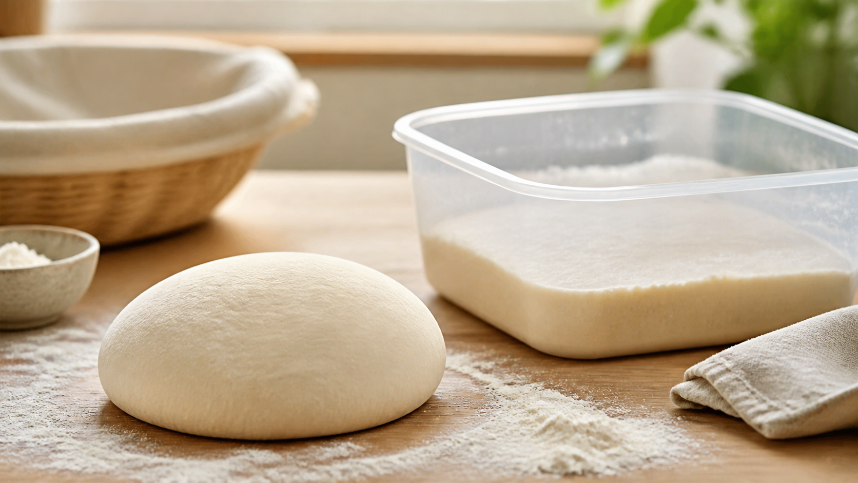 Tight sourdough dough that needs more fermentation